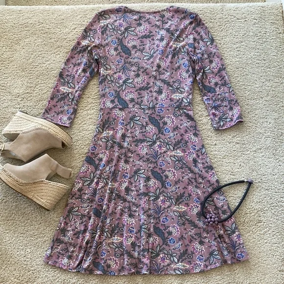 Flower Print Faux Wrap Dress - Picture 7 of 7